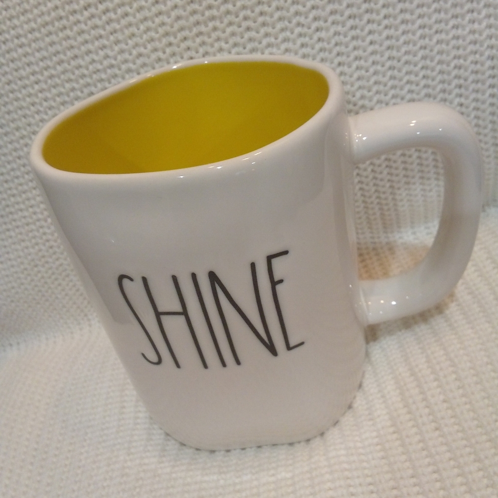 Shine Rae Dunn Coffee mug white black yellow